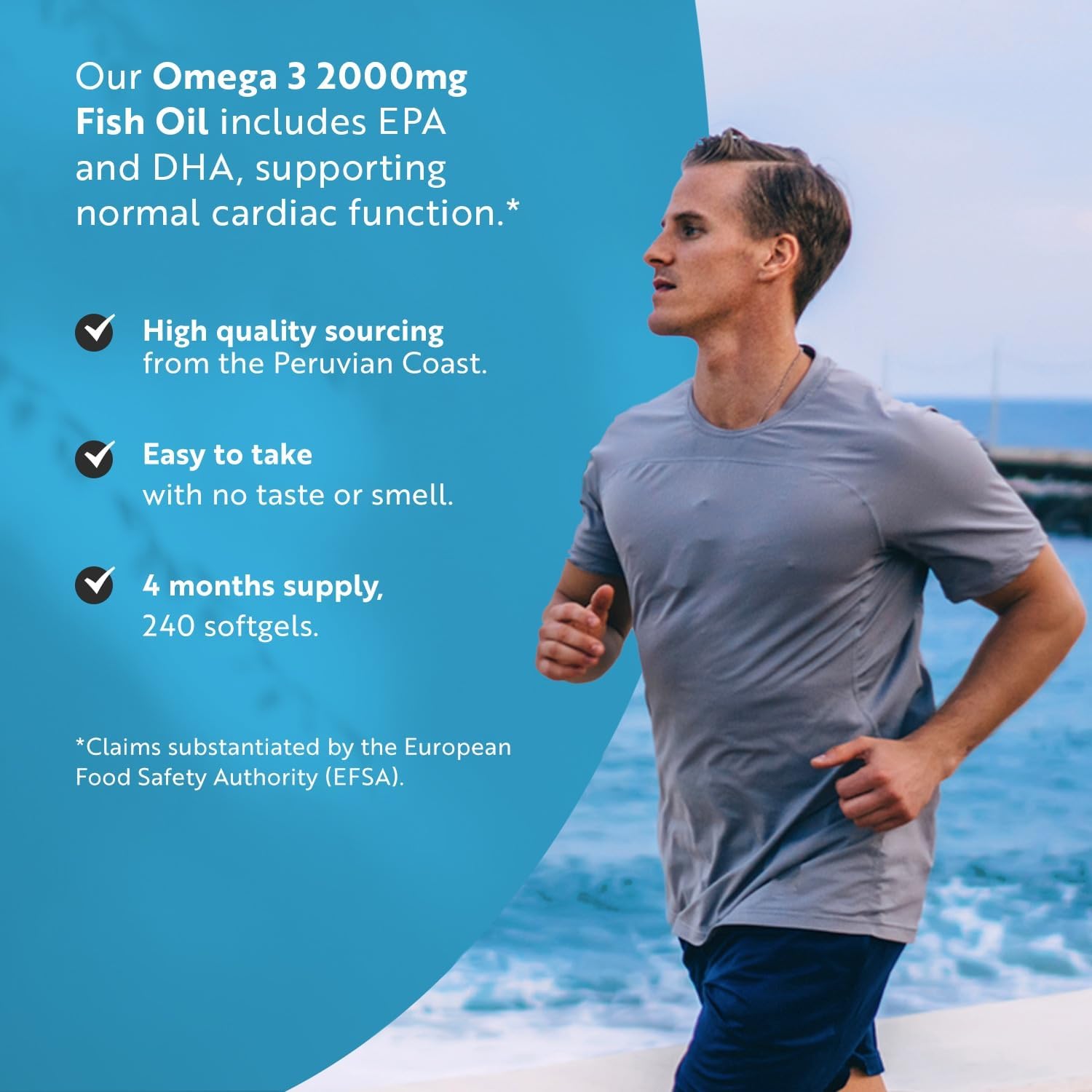 Omega 3 2000mg with 660mg EPA & 440mg DHA per Serving - 240 Softgel Capsules of Sustainably Sourced High Strength Pure Omega 3 Fish Oil - 4 Months Supply - Made in The UK by Nutravita - Image 3