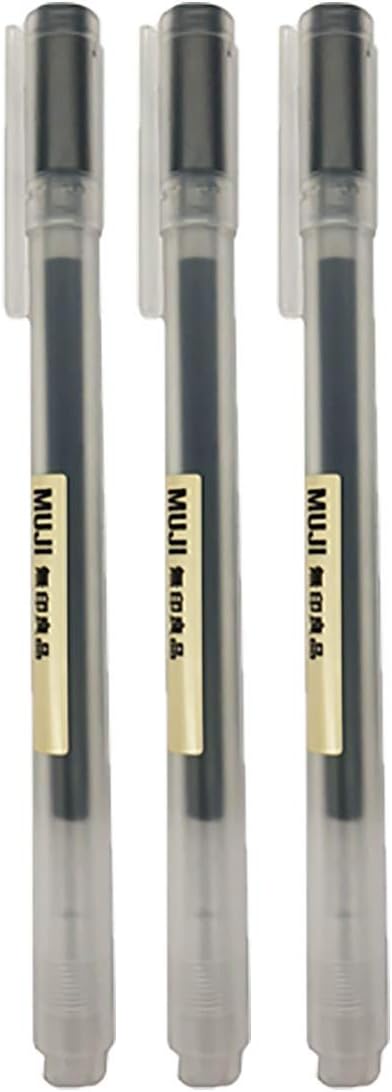 Muji Gel Ink Ball Point Pen, Black, 0.5mm, Pack of 3 (Japan Import)