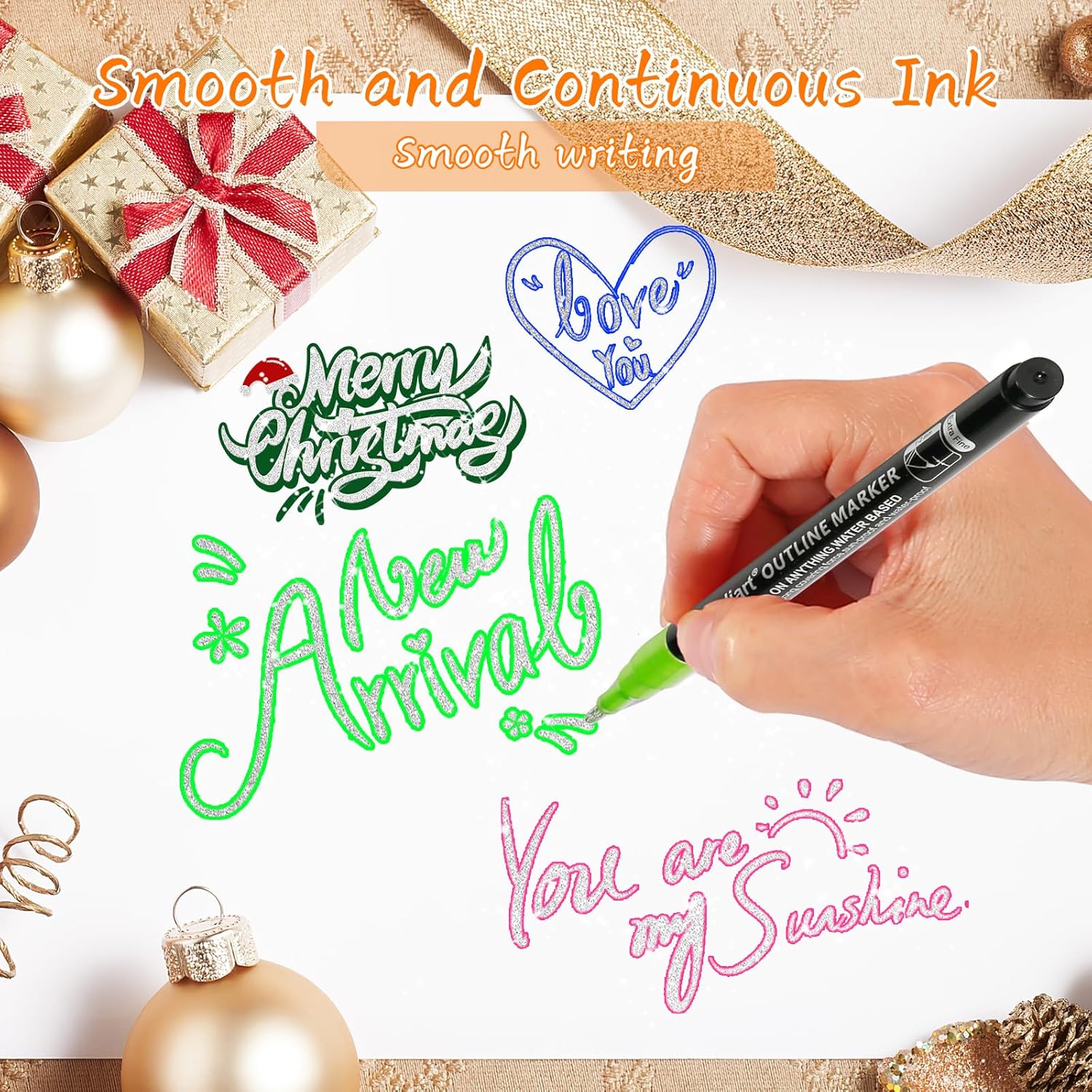 Caliart Easter Basket Essentials, 24-Color Shimmer Outline Markers, Easter Basket Stuffers-Teen Girl Gifts Trendy Stuff, Glitter Pens Set Classroom Art Supplies for 4-6-8-10-12 Year Old Kids - Image 4